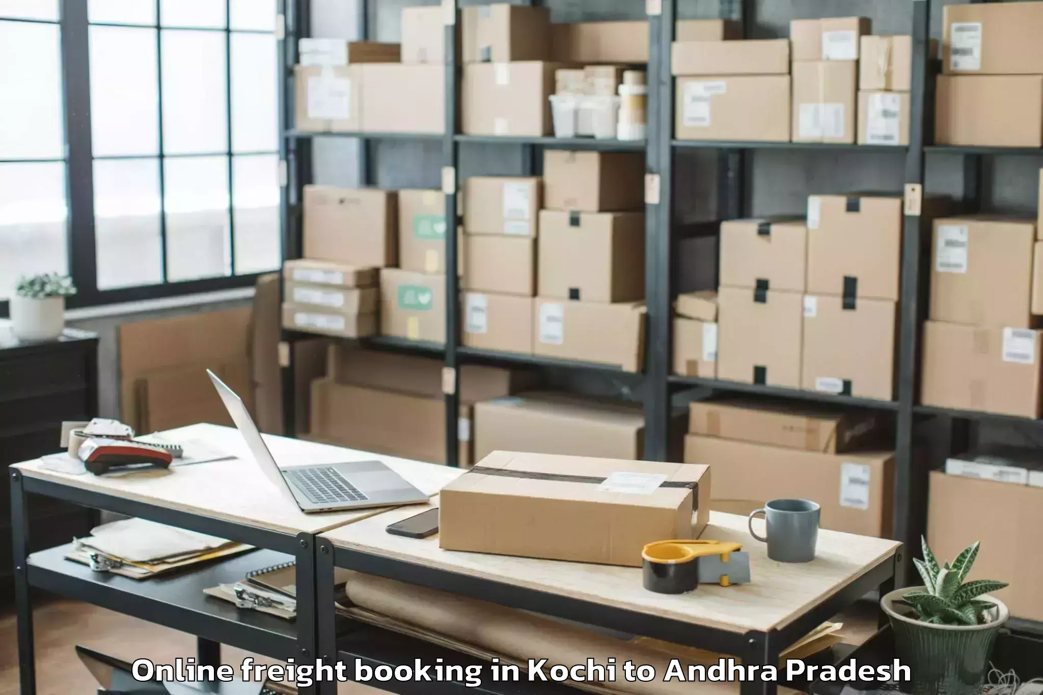 Professional Kochi to Vemuru Online Freight Booking